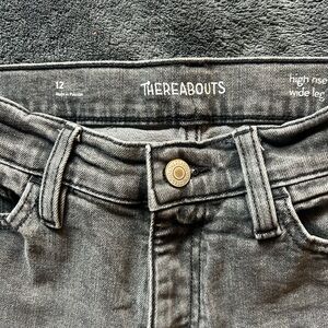 Thereabouts Gray High Rise Wide Leg Jeans Kids size 12